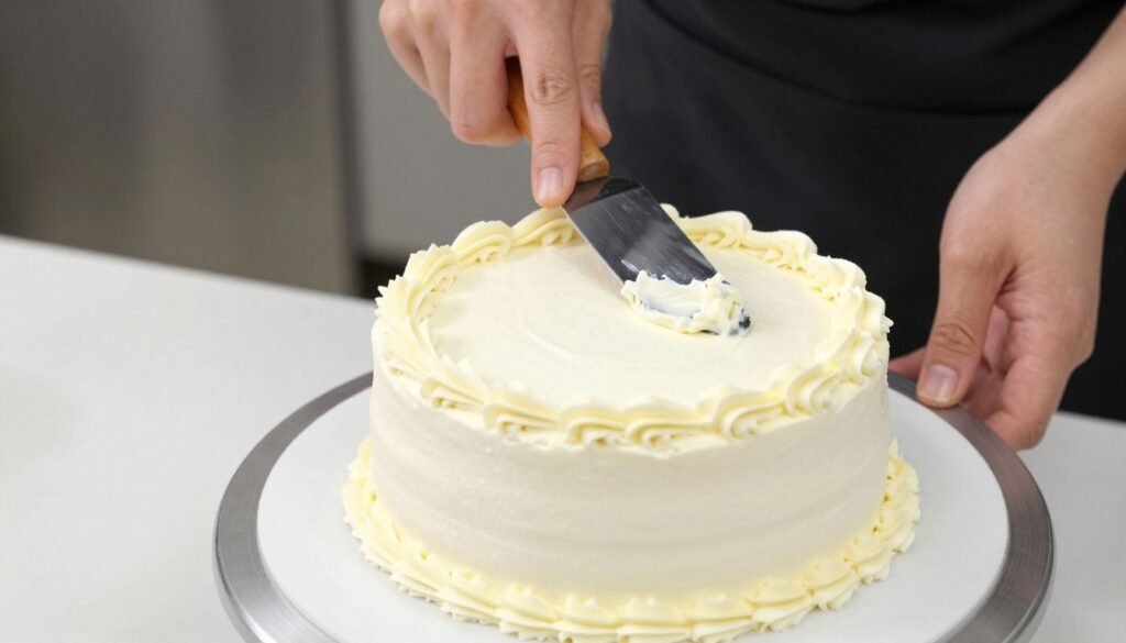 smooth buttercream frosting technique