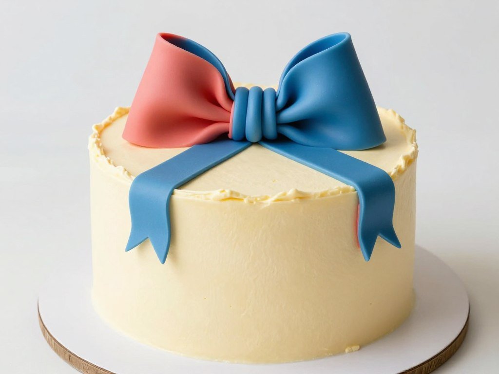 smooth buttercream with bow accent