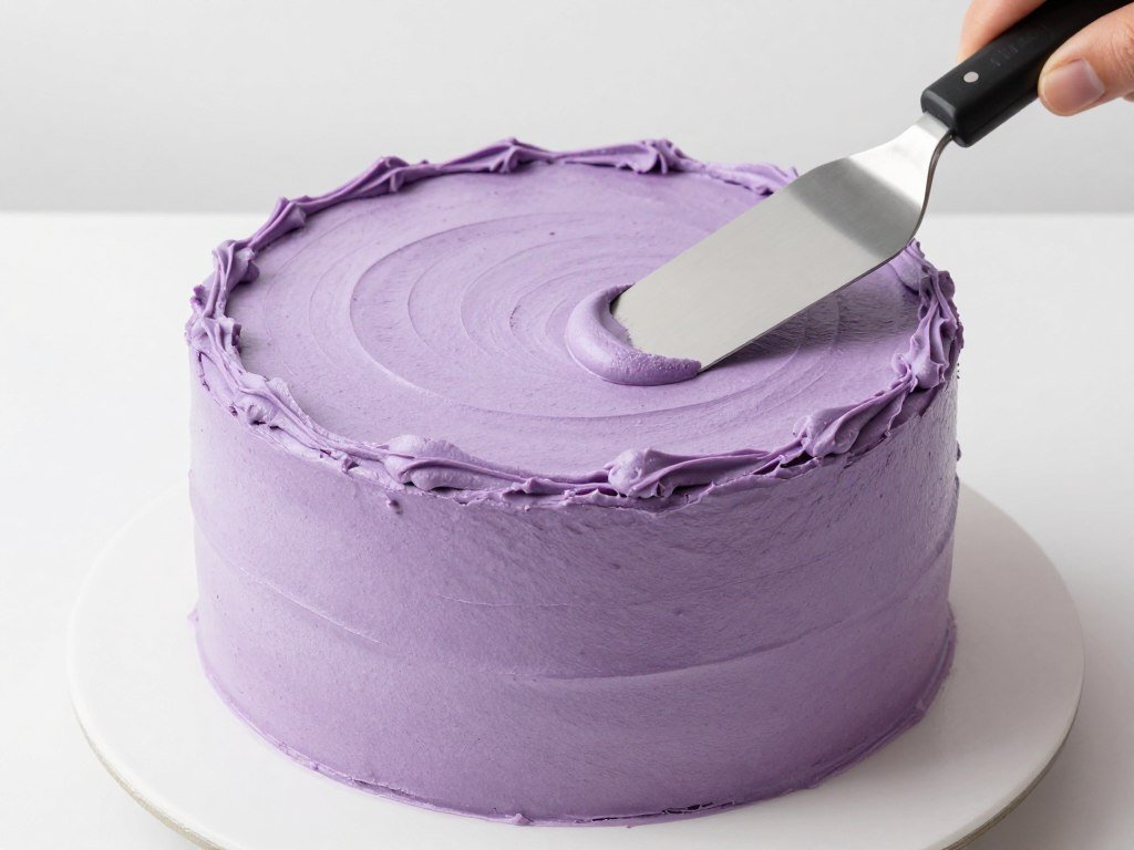 smooth purple frosting finish