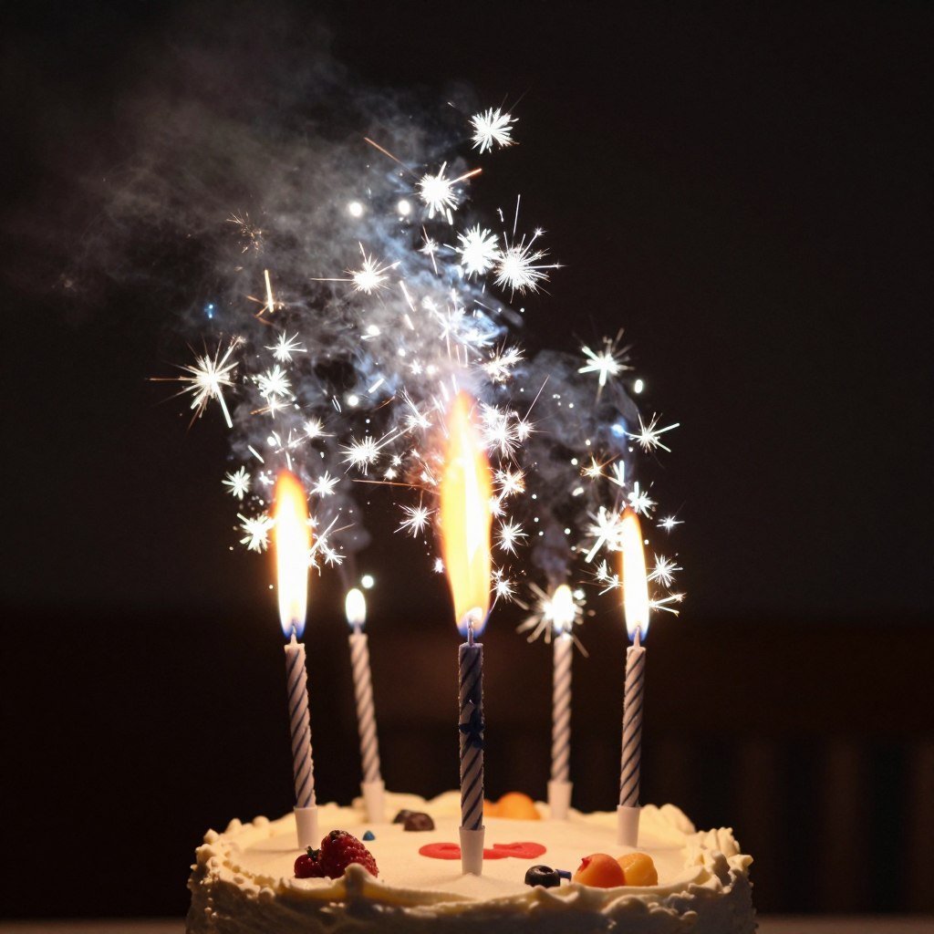 sparkler candles on birthday cake celebration sparkler candles on birthday cake celebration