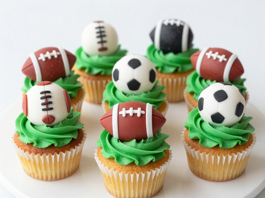 sports themed cupcakes with ball decorations sports themed cupcakes with ball decorations