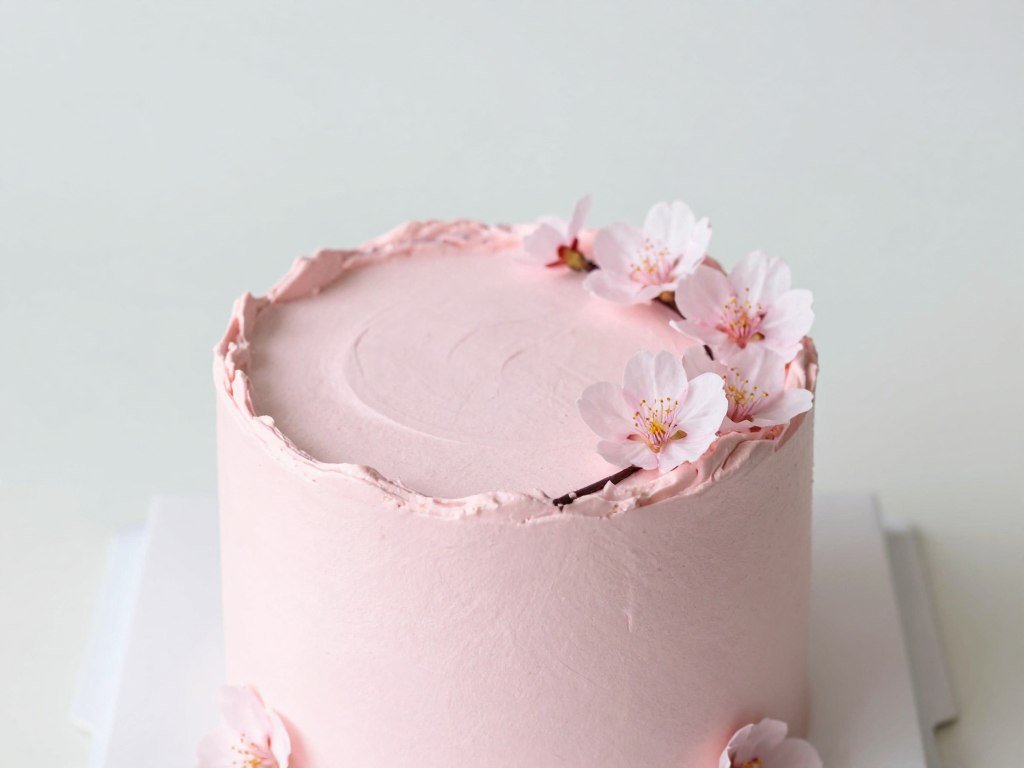 spring korean aesthetic cake with cherry blossom accents spring korean aesthetic cake with cherry blossom accents