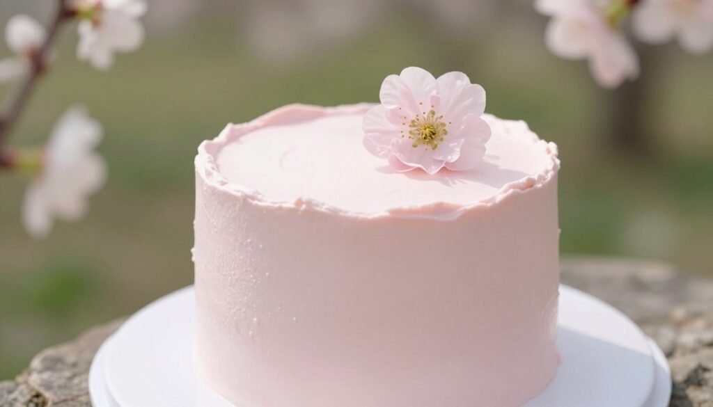 spring minimalist birthday cake with pastel colors