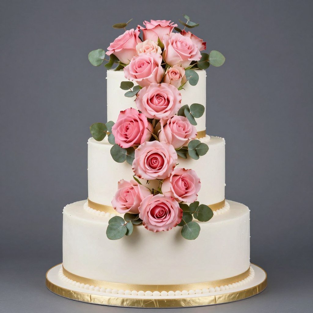square birthday cake decorated with cascading pink roses and greenery square birthday cake decorated with cascading pink roses and greenery