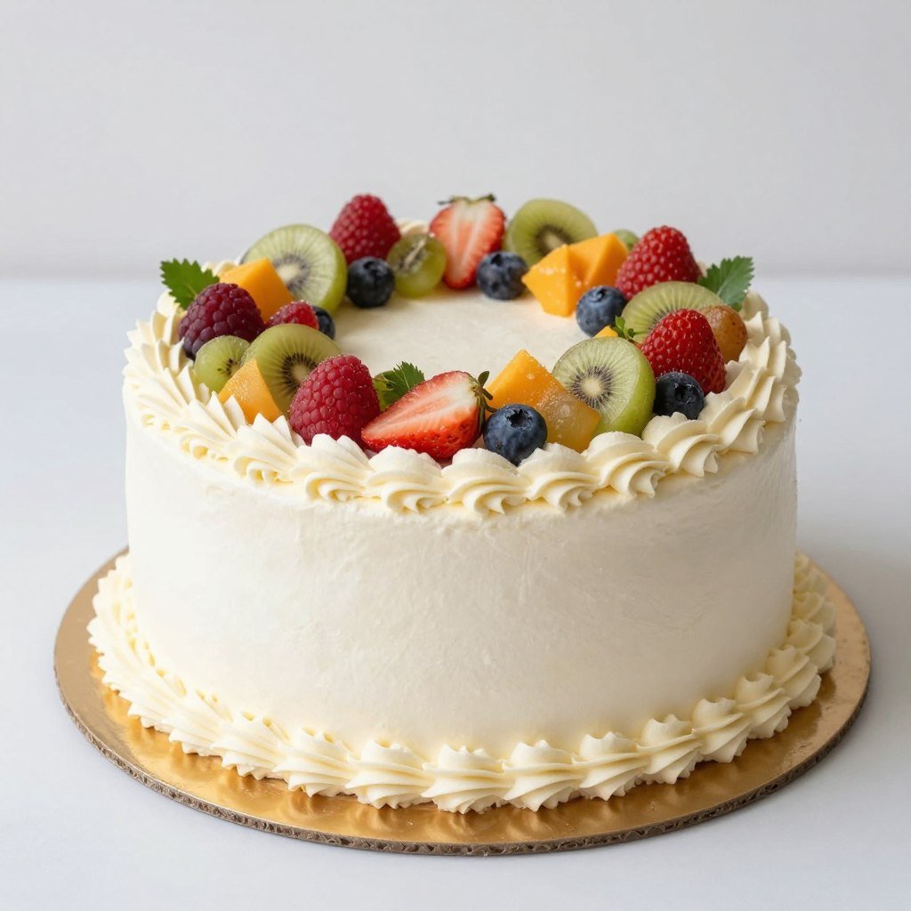 square birthday cake decorated with fresh fruit instead of expensive decorations square birthday cake decorated with fresh fruit instead of expensive decorations
