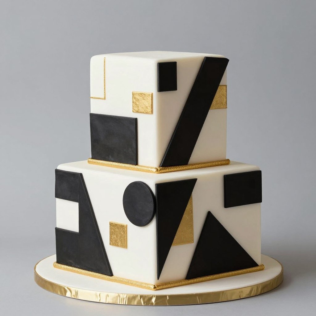 square cake with geometric design for teen square cake with geometric design for teen