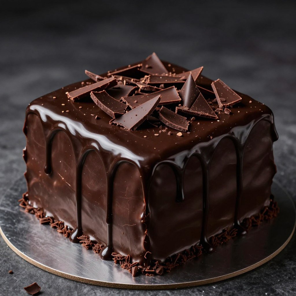 square chocolate birthday cake with ganache drip square chocolate birthday cake with ganache drip