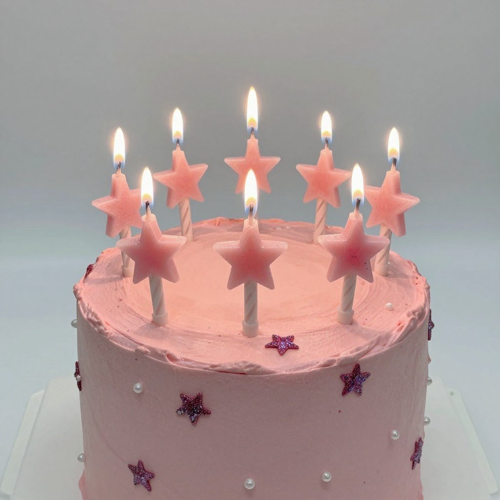 star candles coquette cake