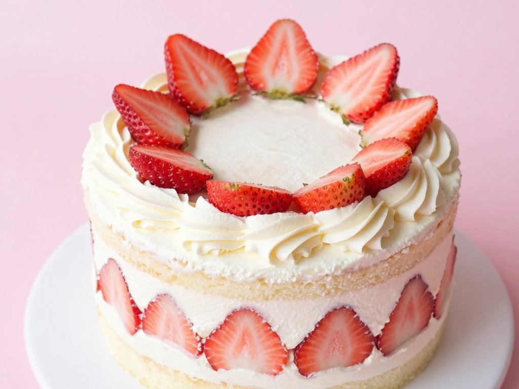 strawberry birthday cake with fresh strawberries strawberry birthday cake with fresh strawberries