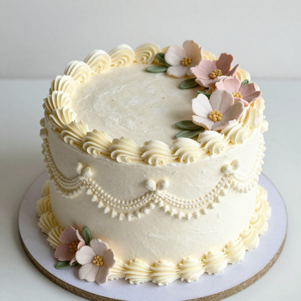 sugar flower vintage cake