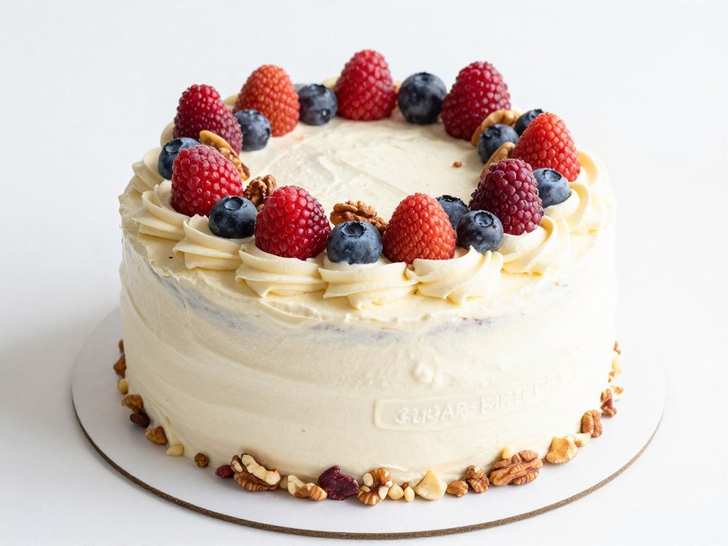 sugar free birthday cake with natural sweeteners