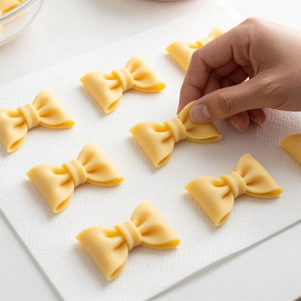 technique for supporting fondant bow loops during drying process technique for supporting fondant bow loops during drying process