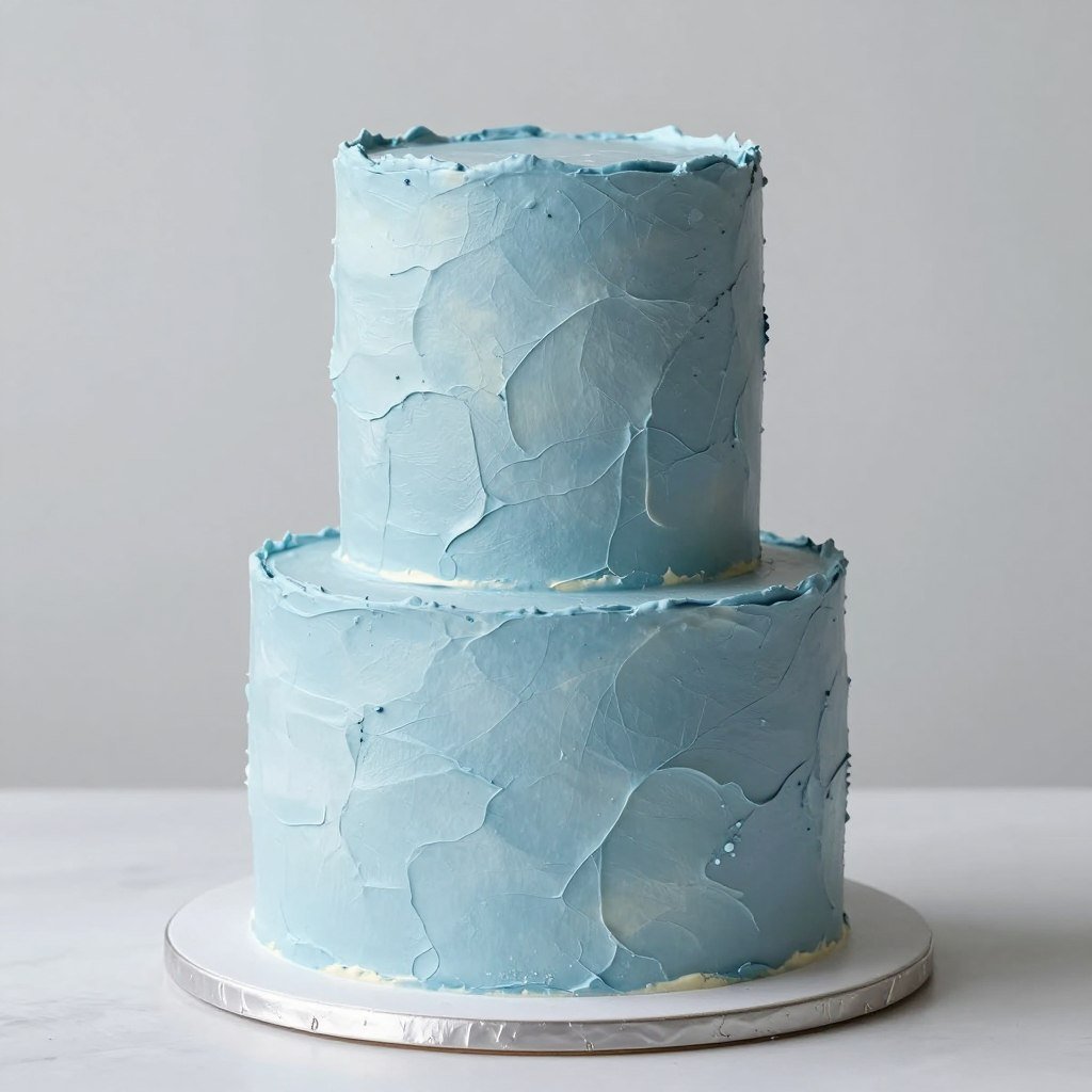 textured blue buttercream minimalist cake textured blue buttercream minimalist cake