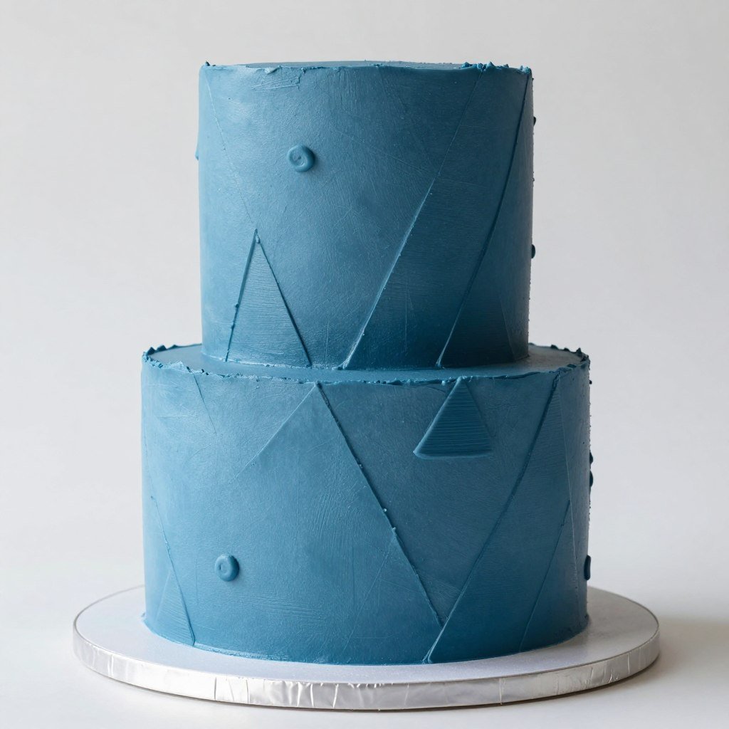 textured blue geometric cake design textured blue geometric cake design