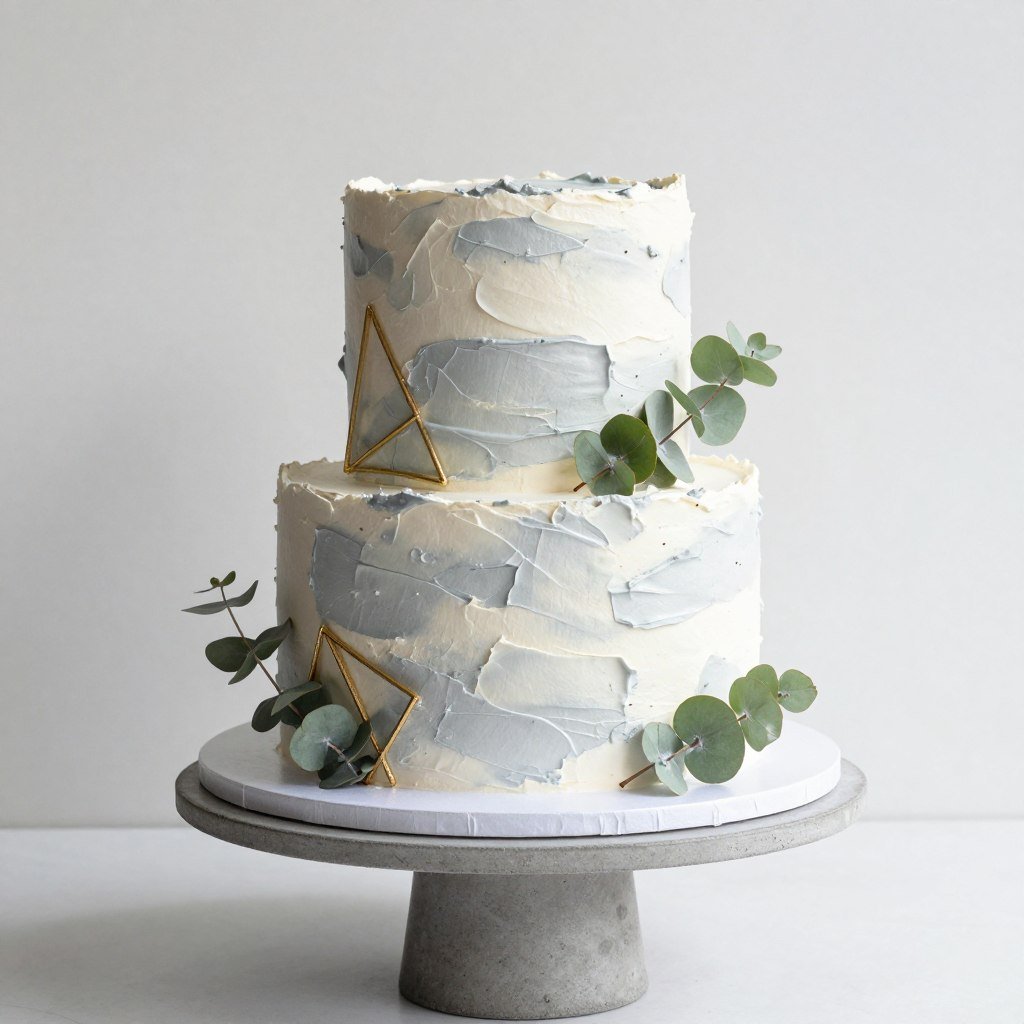 textured buttercream cake with palette knife design
