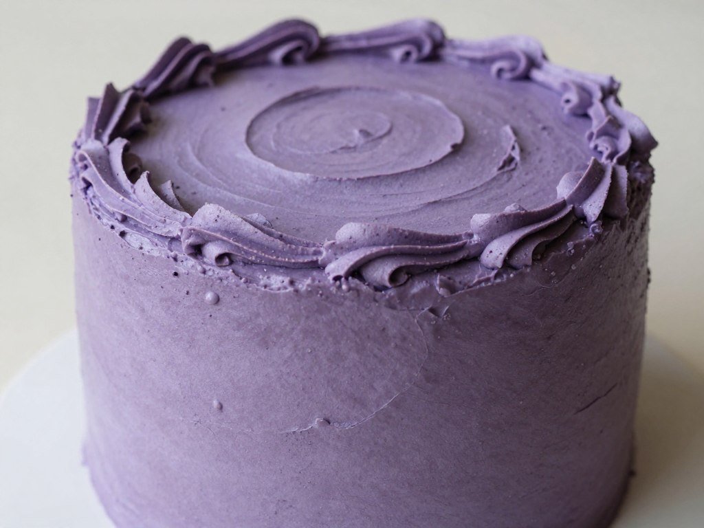 textured purple frosting design