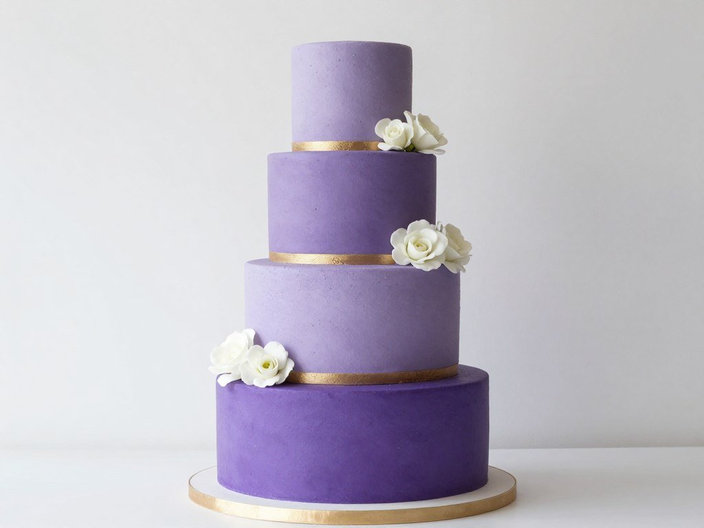 three tier purple birthday cake