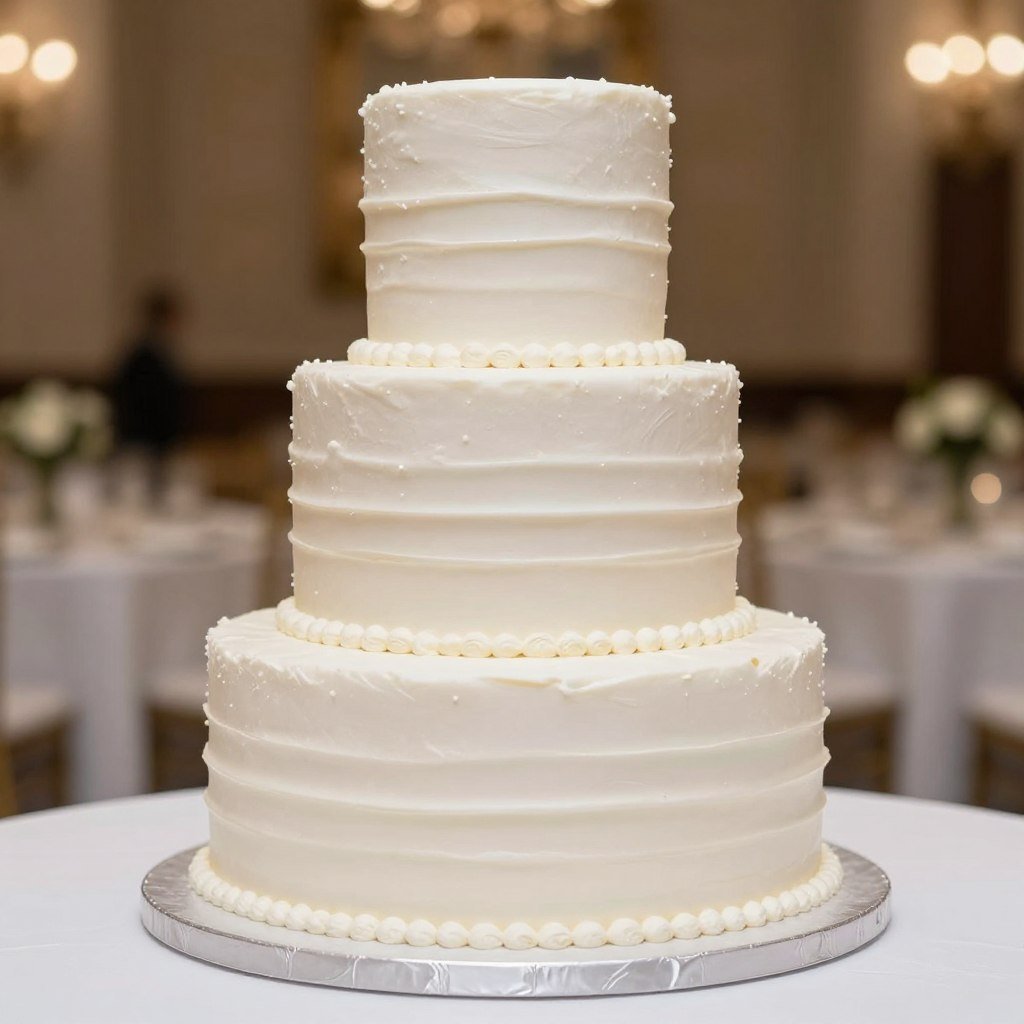 three tier white coquette birthday cake showing tier proportions three tier white coquette birthday cake showing tier proportions
