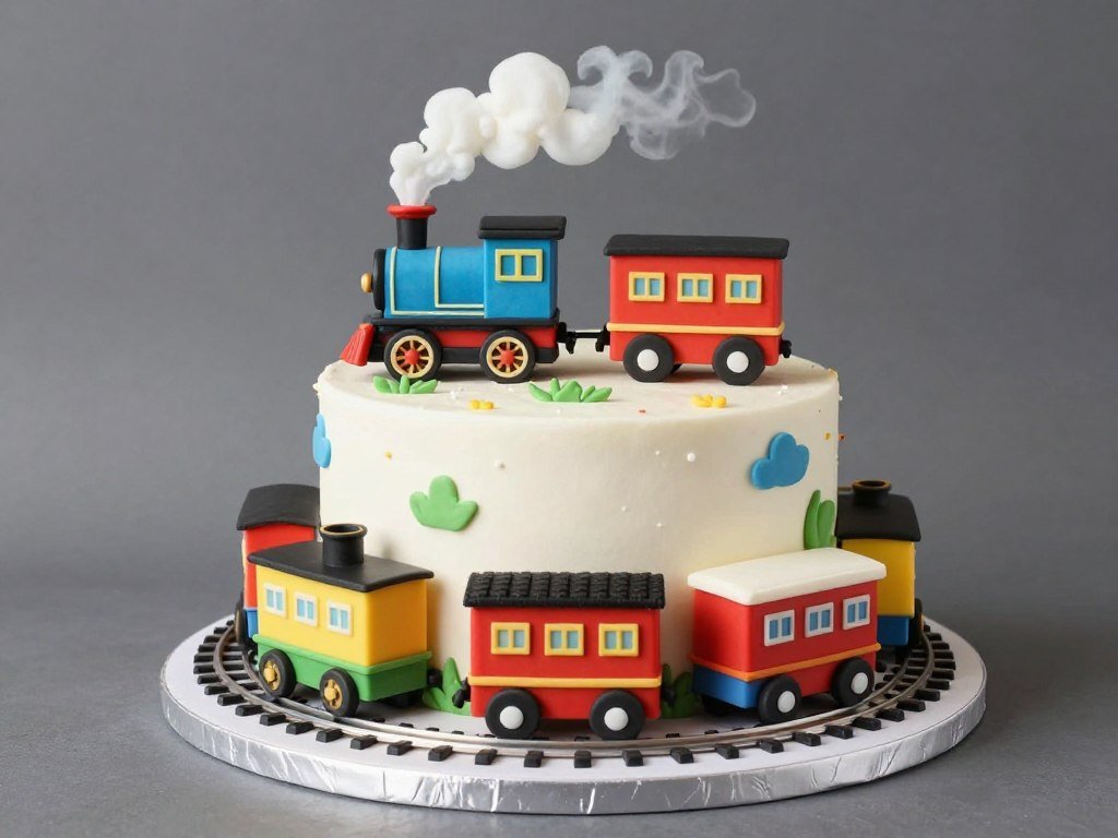 train birthday cake with multiple cars design train birthday cake with multiple cars design