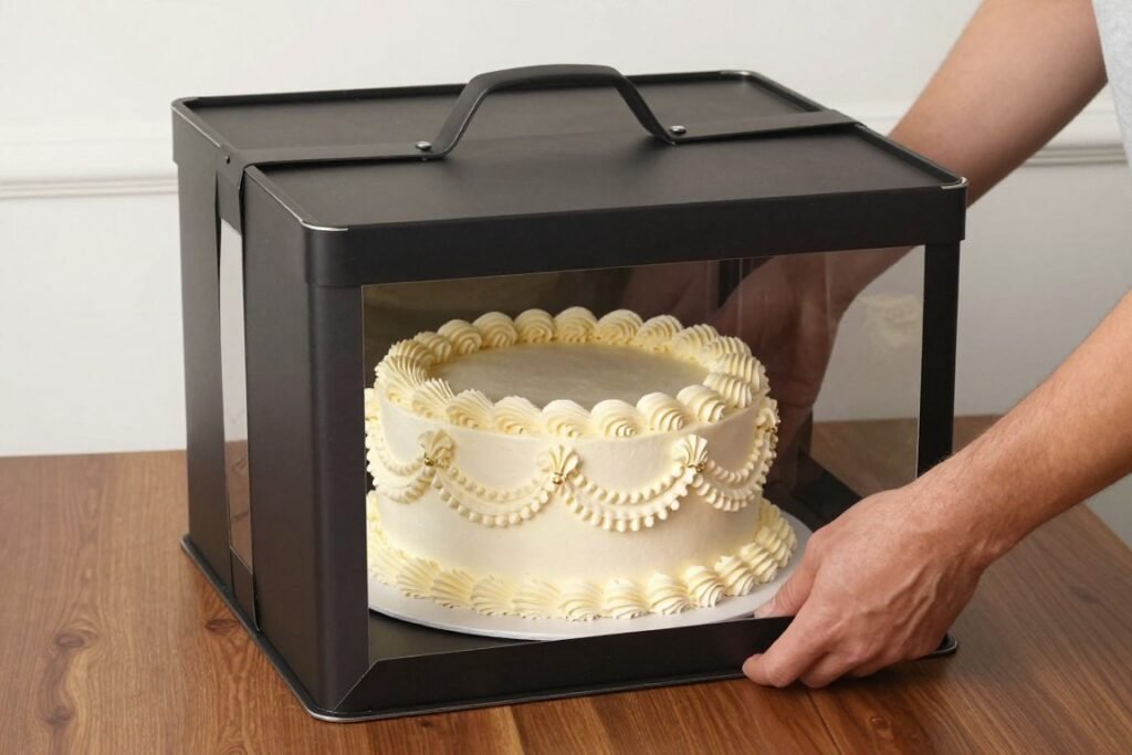 transporting vintage birthday cake safely