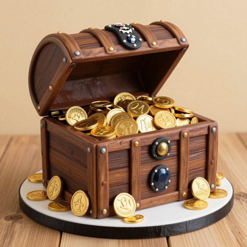 treasure chest birthday cake filled with gold coins treasure chest birthday cake filled with gold coins