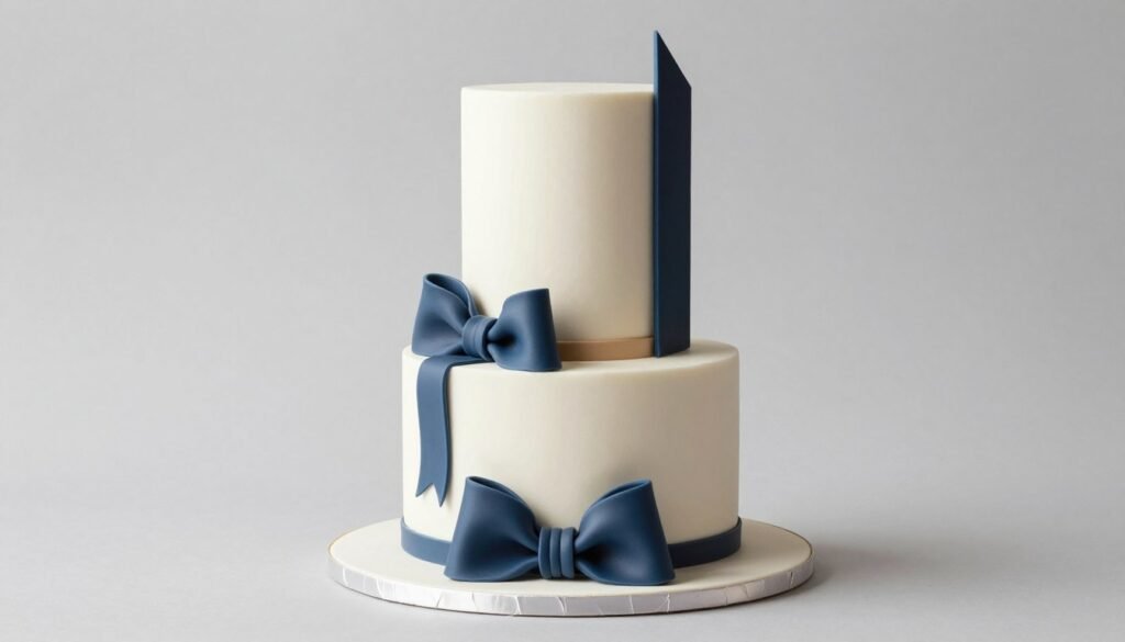trendy NYC style bow cake