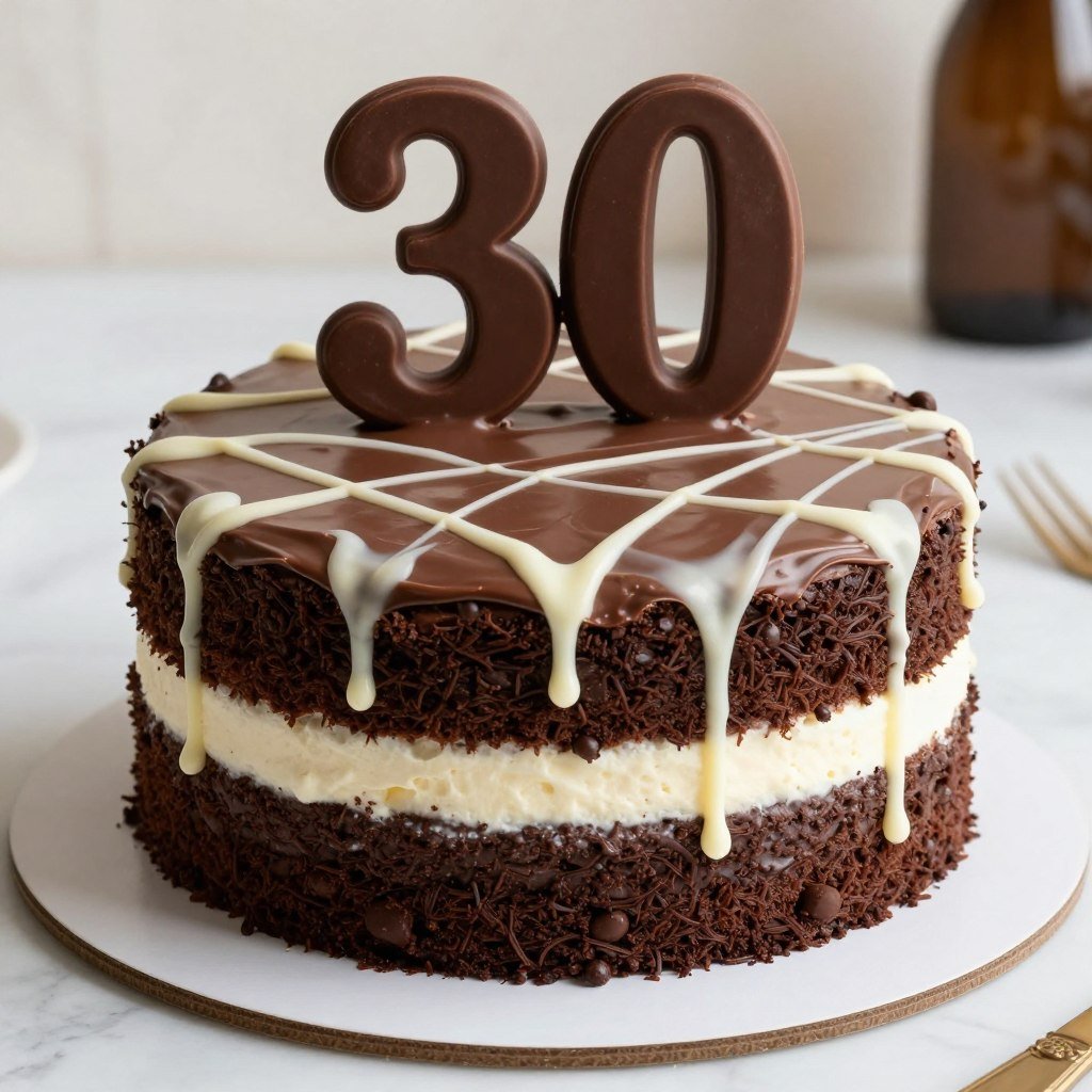 triple chocolate 30th birthday cake for men
