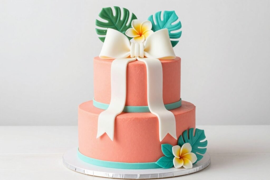 tropical summer bow cake