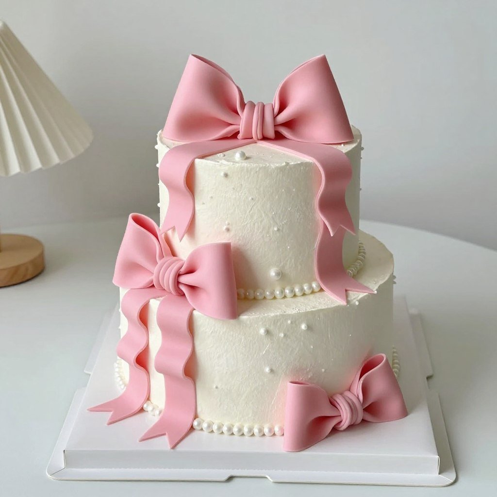 two tier heart cake