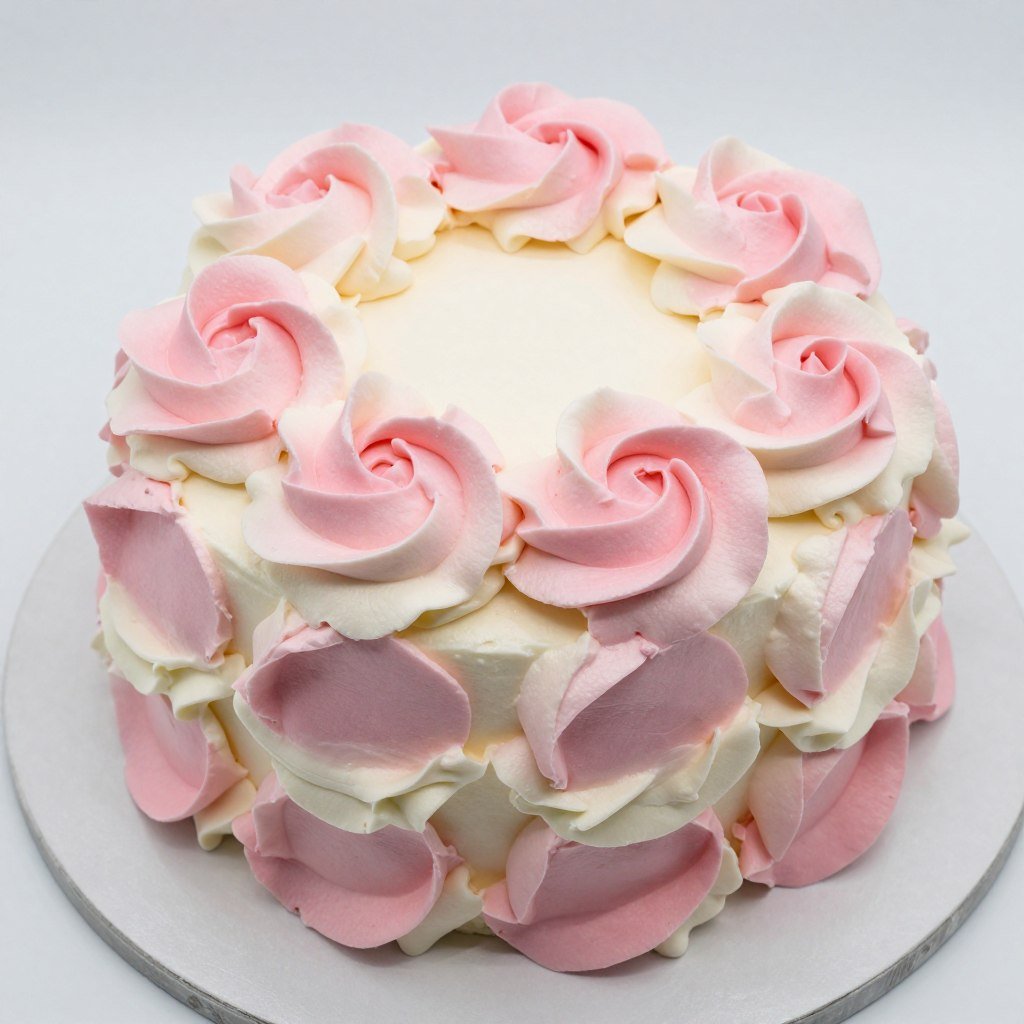 two-tone buttercream roses technique