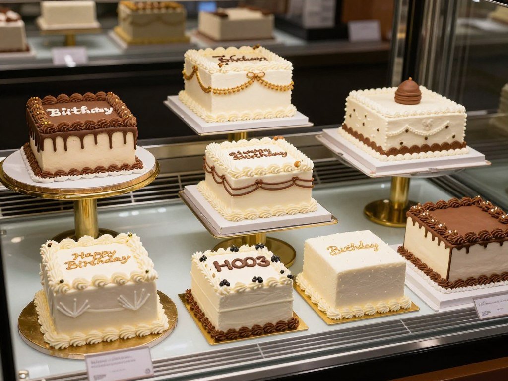 variety of beautiful square birthday cake designs displayed together variety of beautiful square birthday cake designs displayed together