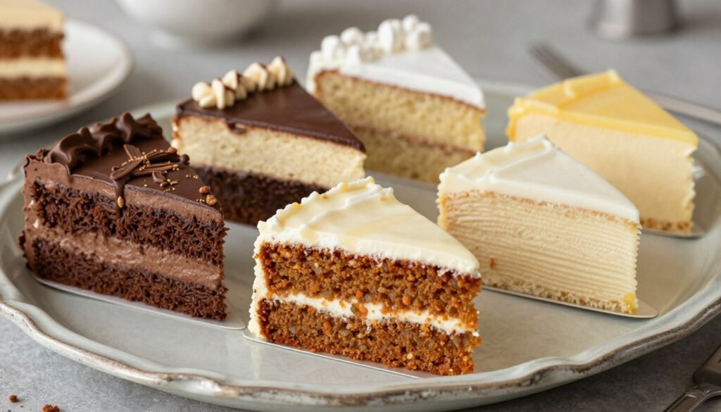 variety of classic vintage cake flavors for men's birthdays
