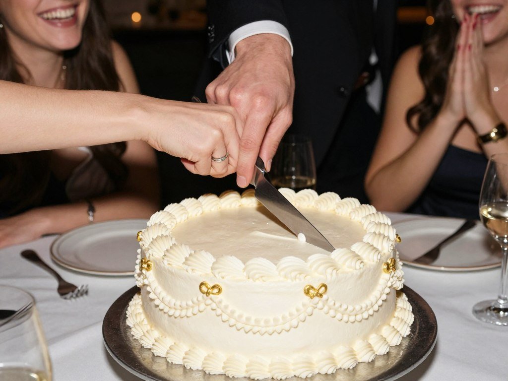 vintage birthday cake cutting ceremony
