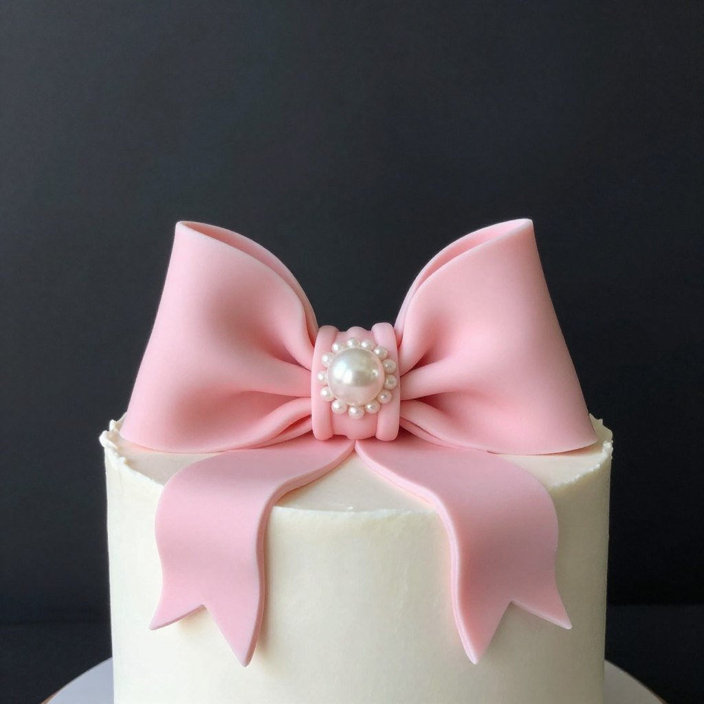 vintage bow cake topper