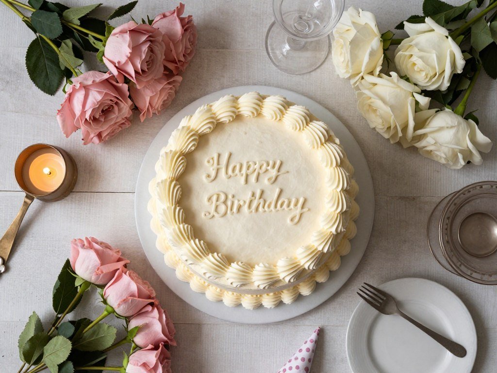 vintage cake styled photography flat lay