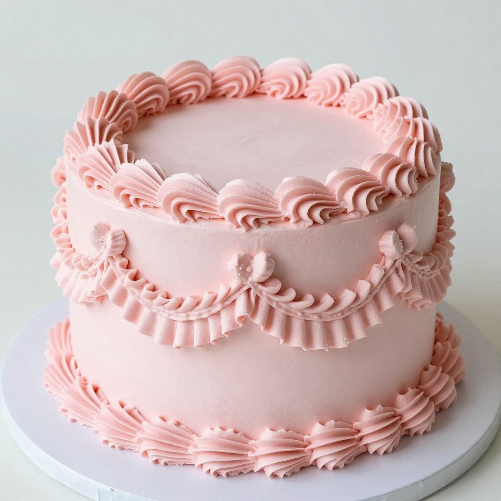 vintage cake with ruffled buttercream
