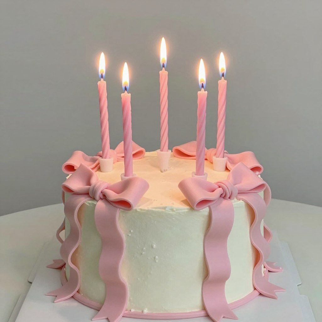 vintage candles on birthday cake