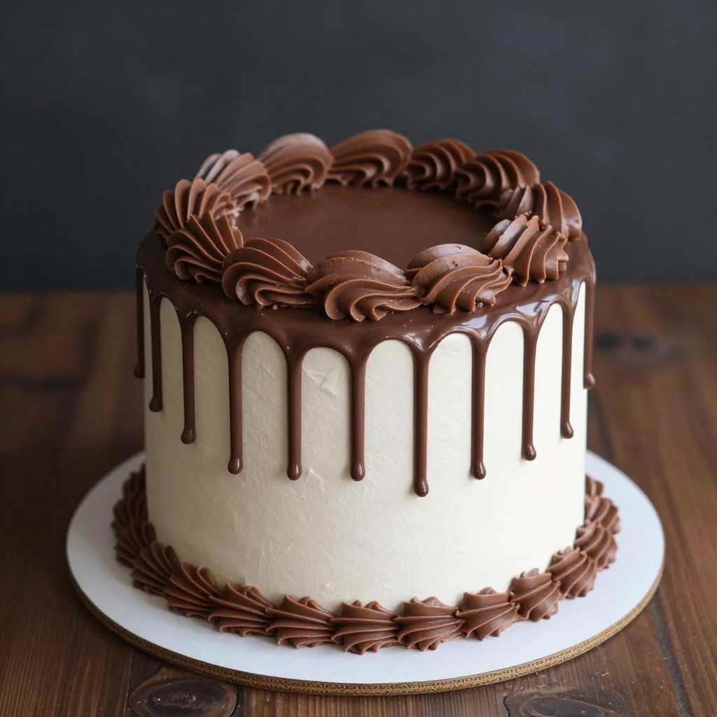 vintage drip cake birthday design
