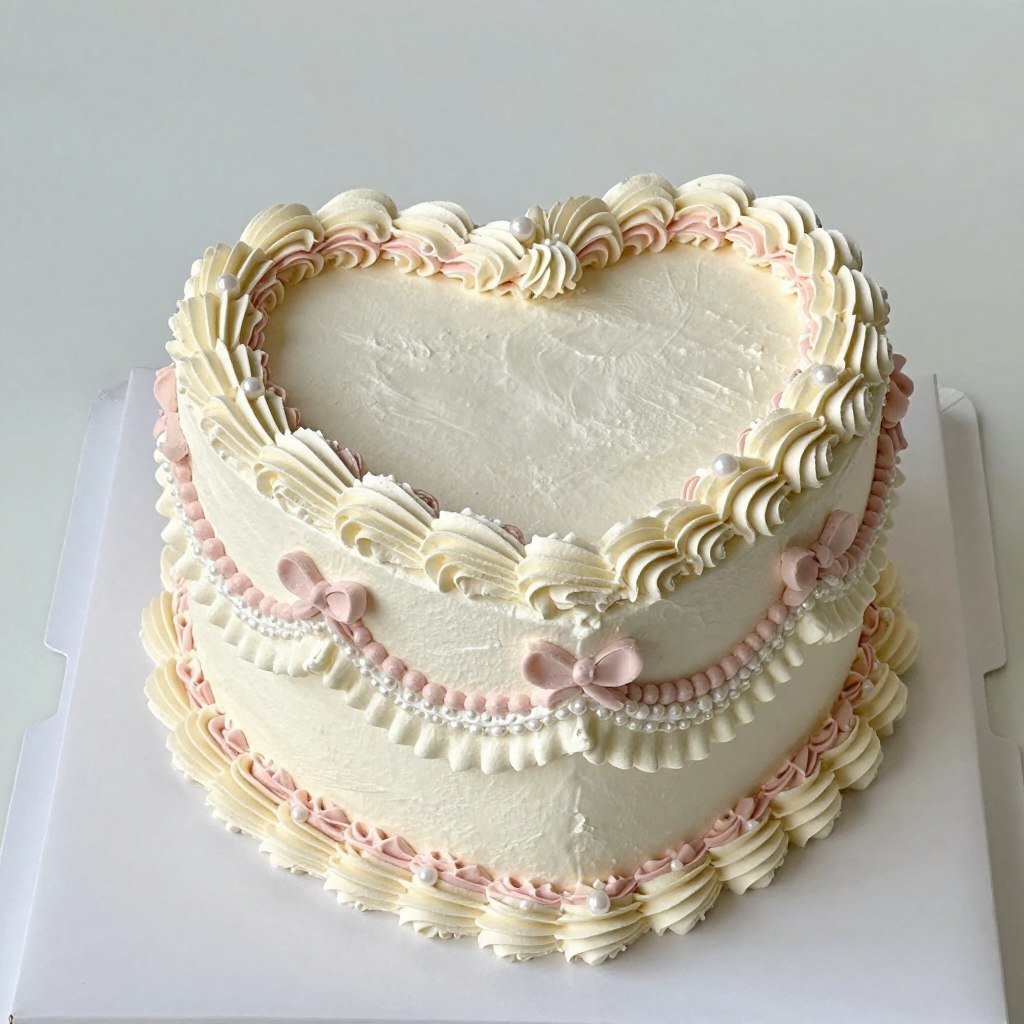 vintage heart cake design