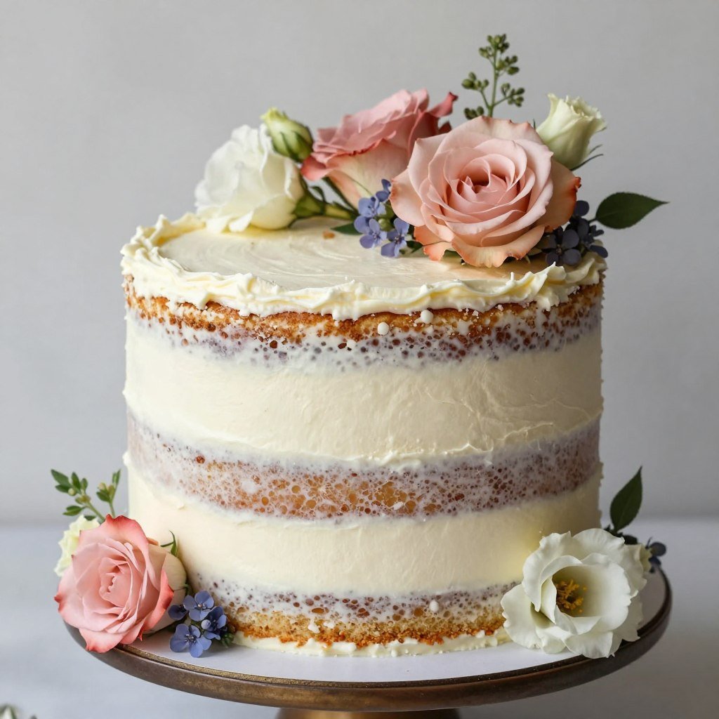 vintage naked cake birthday style