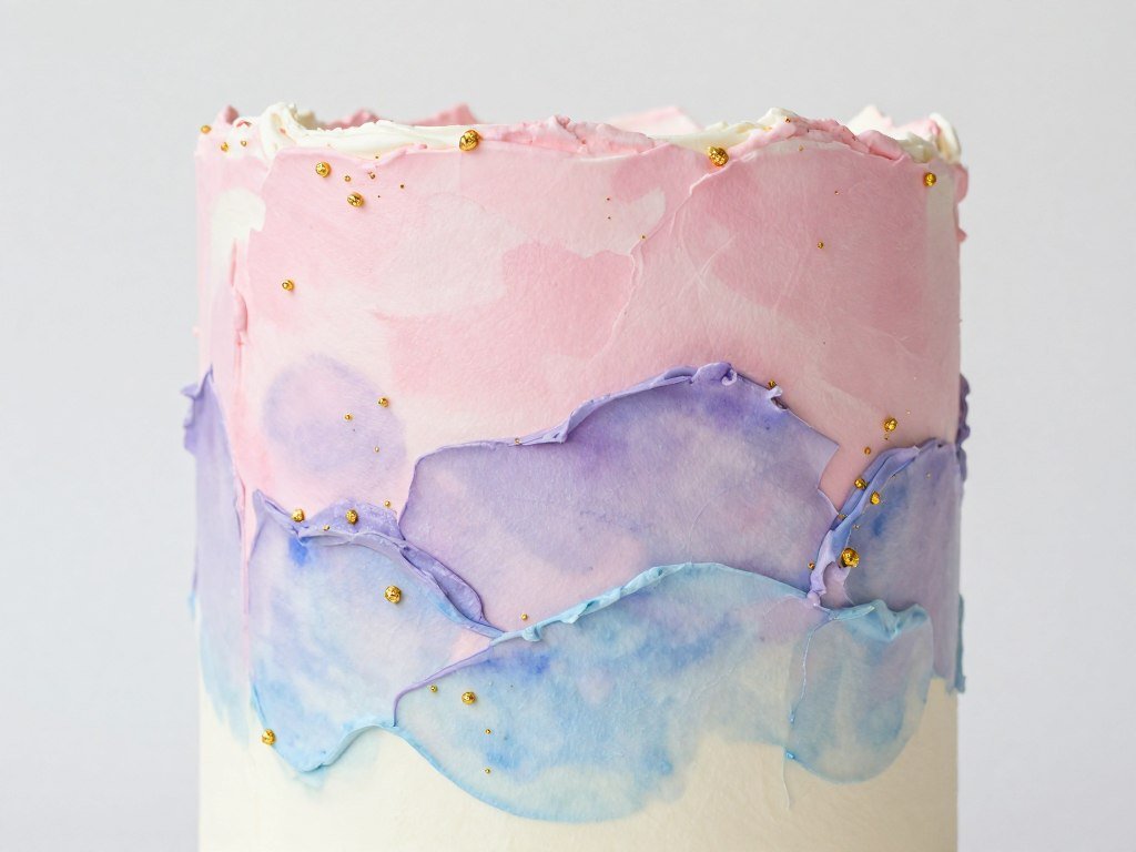 watercolor birthday cake with soft blended colors watercolor birthday cake with soft blended colors