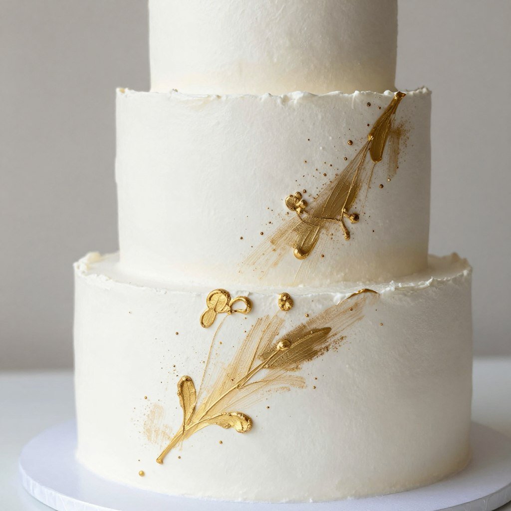 white cake gold painted details birthday white cake gold painted details birthday