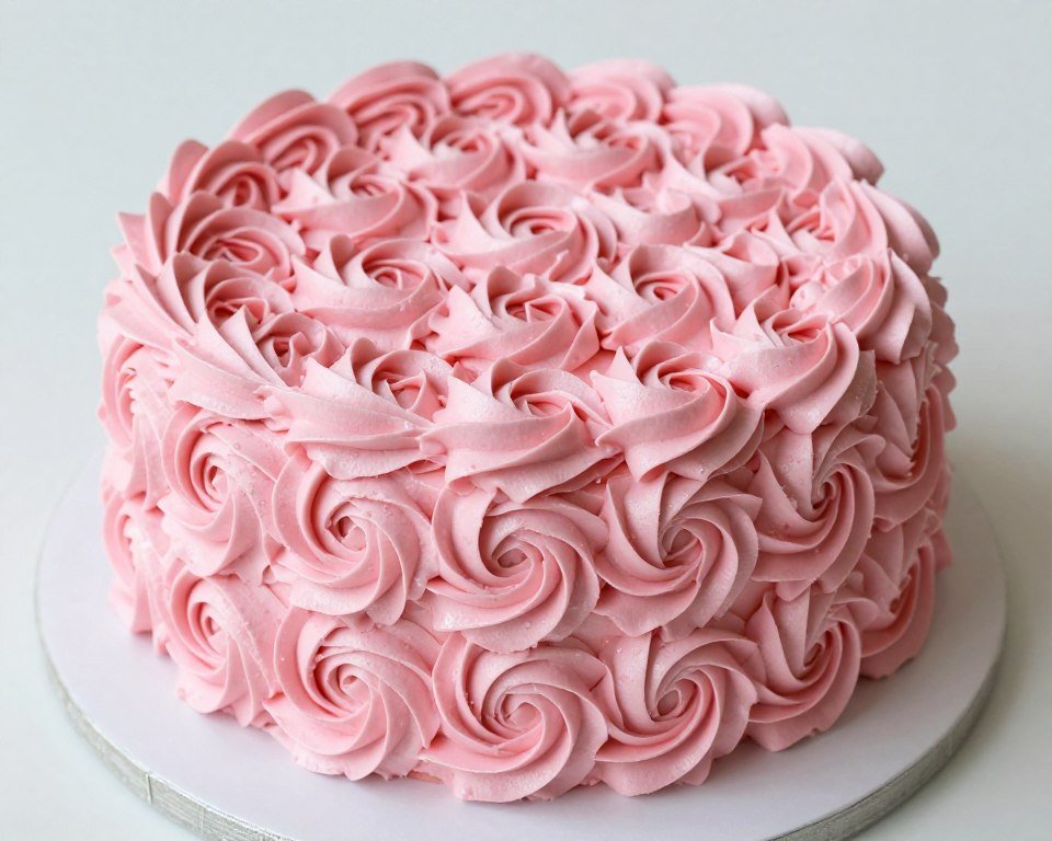 white cake with textured buttercream rosettes white cake with textured buttercream rosettes