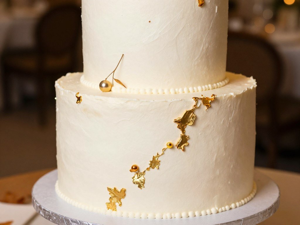 white coquette birthday cake with gold leaf autumn decorations white coquette birthday cake with gold leaf autumn decorations