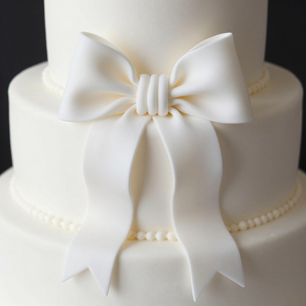 white coquette cake with multiple satin ribbon bows in cascading arrangement white coquette cake with multiple satin ribbon bows in cascading arrangement