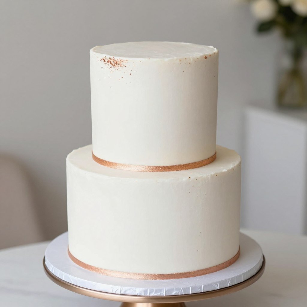 white coquette cake with rose gold metallic accent details white coquette cake with rose gold metallic accent details
