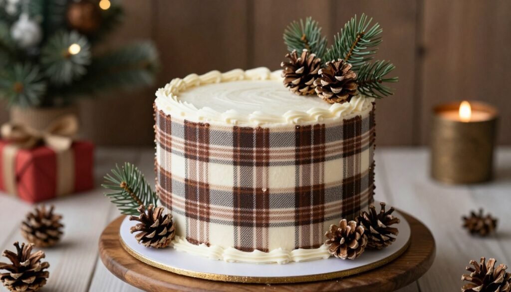 winter-themed birthday cake with seasonal design elements winter-themed birthday cake with seasonal design elements